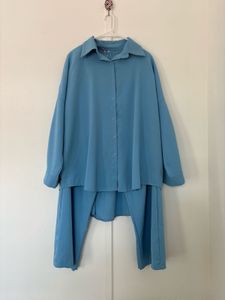 Blue Oversized Shirt With Pants