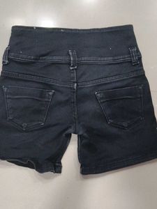 Black Denim Shorts