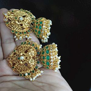 Bridal  Mehendi Jhumka Pearl_Green