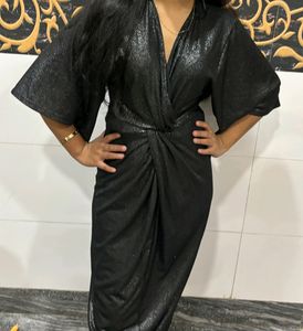 Zara Trafaluc Metallic Black Dress
