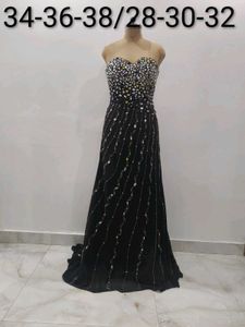 Elegant Black Embellished Gown