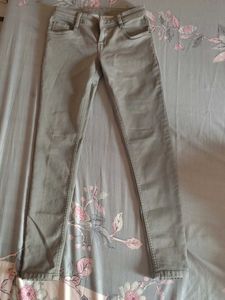 Olive Green Denim Jeans