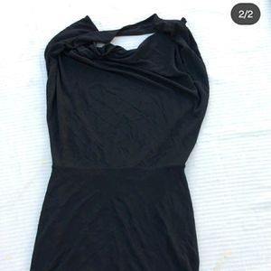 Black Plunge Neckline, backless Party Dress