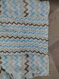 Blue Zig-Zag Crop Top