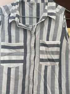 Strips Cut Sleeves Top