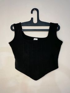 Medium Black Square Neck Top