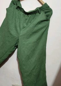 Green Color Capri Lower For Healthy Girl Or Woman