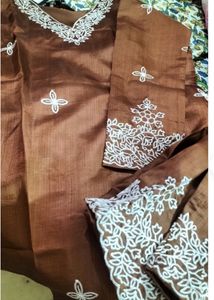 Embroidered Brown 3-Piece Salwar Kameez Set
