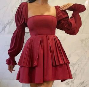 Red Pixi Puff Dress