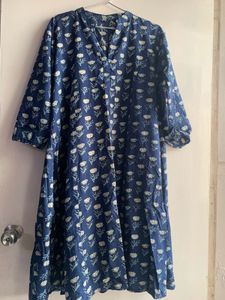 Blue Floral Print Dress