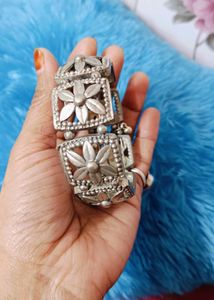 Vintage Floral Silver Bracelet