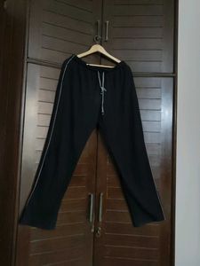 Black Track Pants with White Stripe
