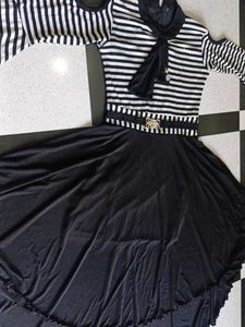 Striped Cold Shoulder Dress