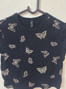 Butterfly Print Crop Top