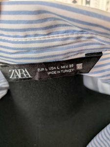 ZARA Striped Shirt Dress With pockets