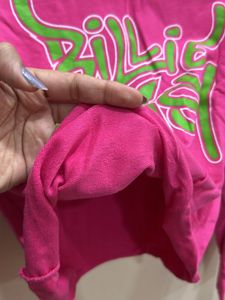 Billi Eilish Trendy Pink Crop Top