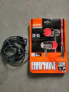 Pack Of 2 Core CR-05 Wired Earphones With Mic New Unused Product