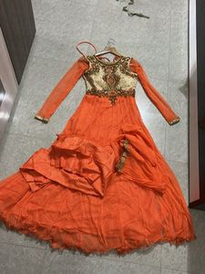 Elegant  orange Ethnic Gown