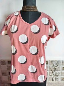 🎁Buy 1, Get 1 Free🎁,Size M/ L Polka Dot Tshirt