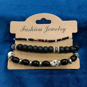 White Beaded Bracelet Set