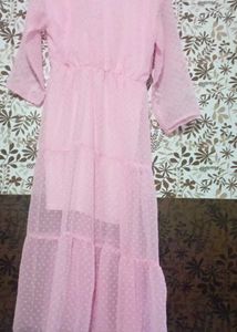 Pink Ruffle Maxi Dress