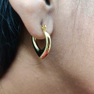 Gold Stainless Steel Hoop Earrings