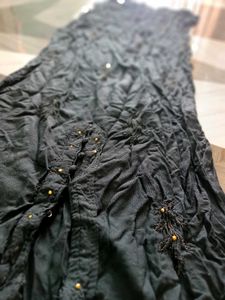 Black Embroidered Kurti with Bead Detailing
