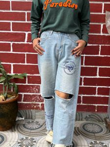 Y2k Blue Ripped Jeans