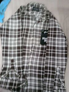 Brown &amp; White Plaid Shirt