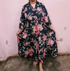 Floral Print Ethnic Gown