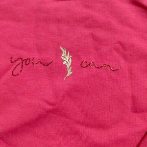 Pink Crewneck Winter T Shirt