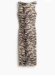 H&m Zebra Print Midi Dress