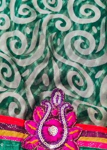 Bottle Green Brasso Saree