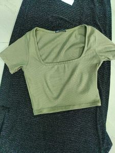 Cute Olive Crop Top