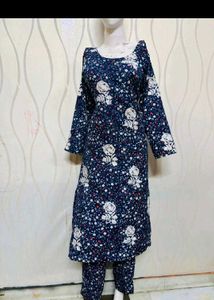Printed Chikankari Kurta Set