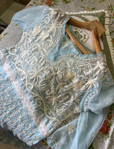 Sky Blue Chikankari Kurta