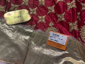 Light Weight Semi-stiched Red Lehenga