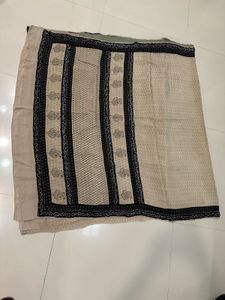 Elegant Beige Silk Saree With Blouse