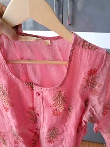 Pink Floral Print A Line Dress