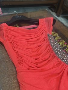 Elegant Coral Party Dress