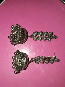 Silver Jhumka Earrings