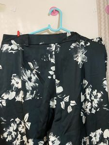 Satin Black Flared Pants