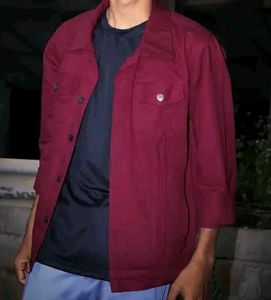 Marroon Denim Jacket For Mens