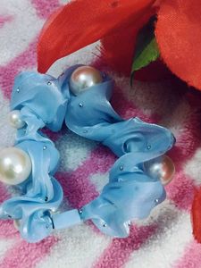 Blue Pearl Scrunchie