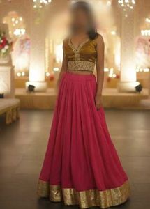 Mustard &amp; Pink Lehenga Choli Set
