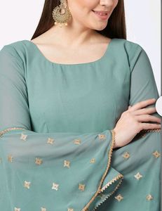A -Line Georgette Kurta And Sharara Size L