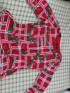 Red Plaid Floral Top