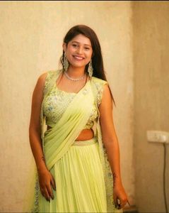 🆕️Faux Georgette Lehenga Saree With Blouse, Shrug