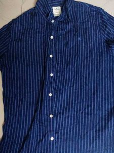 wrogn Striped Blue Shirt