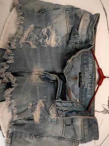 Distressed Denim Shorts